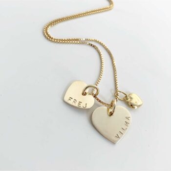 guldhjärta med namn 14K