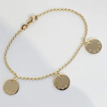 coin namnarmband i guld