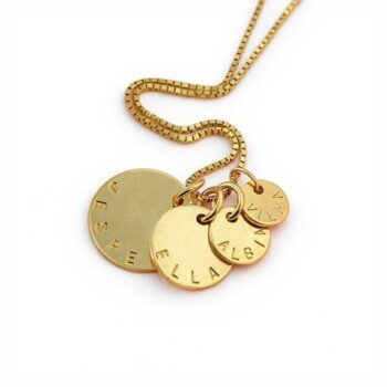 coin namnhalsband i guld