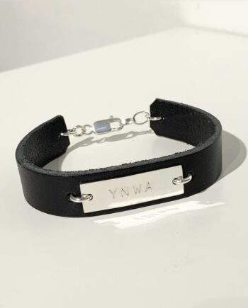 Leather bracelet with Name badge