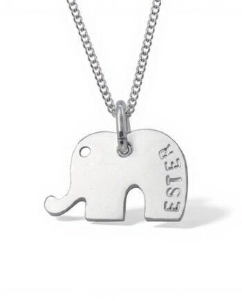 lyckoelefant med gravyr vit