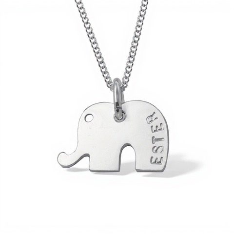 Lyckoelefant dophalsband med gravyr