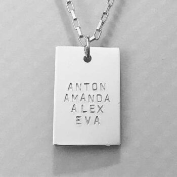 halsband med stor namnbricka