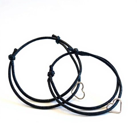 Armband med trådhjärta i äkta silver – one size fits all