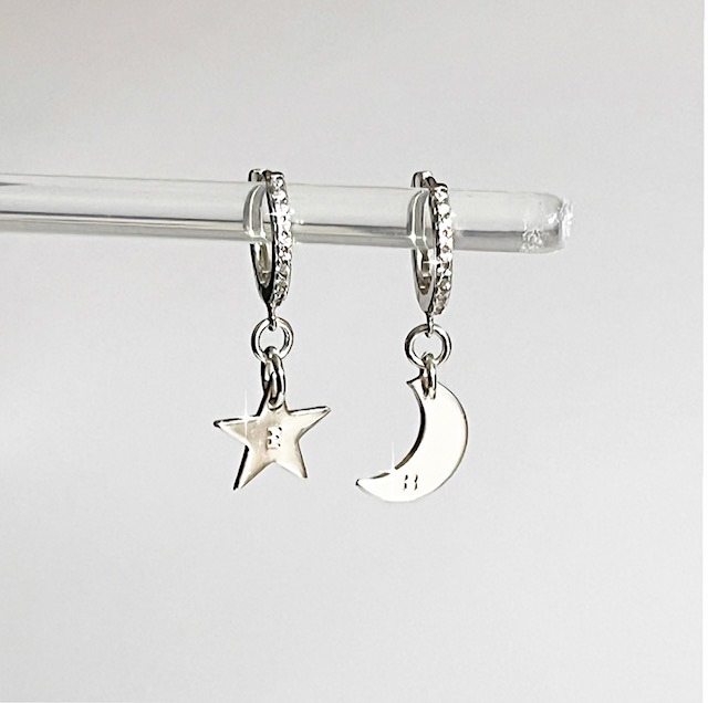 Moon & star earring