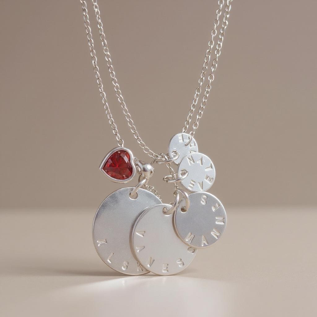 coin namnhalsband med skugga